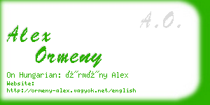 alex ormeny business card